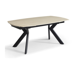 Table extensible 180 à 260 cm ovale en céramique effet travertin - SYDNEY
