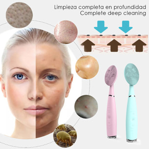 Cepillo limpiador facial, exfoliador masajeador. Vibración profunda. Batería recargable.