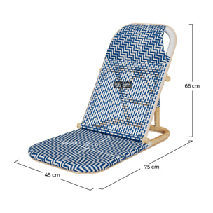 Chaise de plage bleu marine pliable en tissage synthétique - Favignana