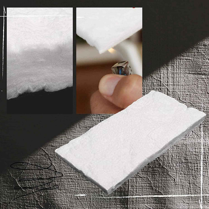 Lana in fibra di ceramica per ricambio bruciatore camino a bioetanolo 30x20xH2,5 cm