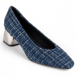 Zapato De Tacón - Azul - Altura: 5 Cm
