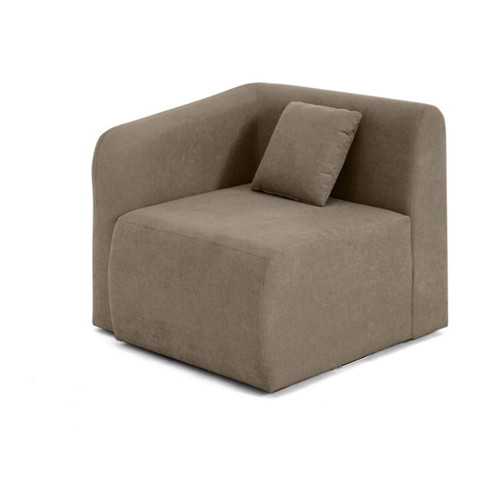 Ikare - module d'assise d'angle gauche - en tissu - Taupe