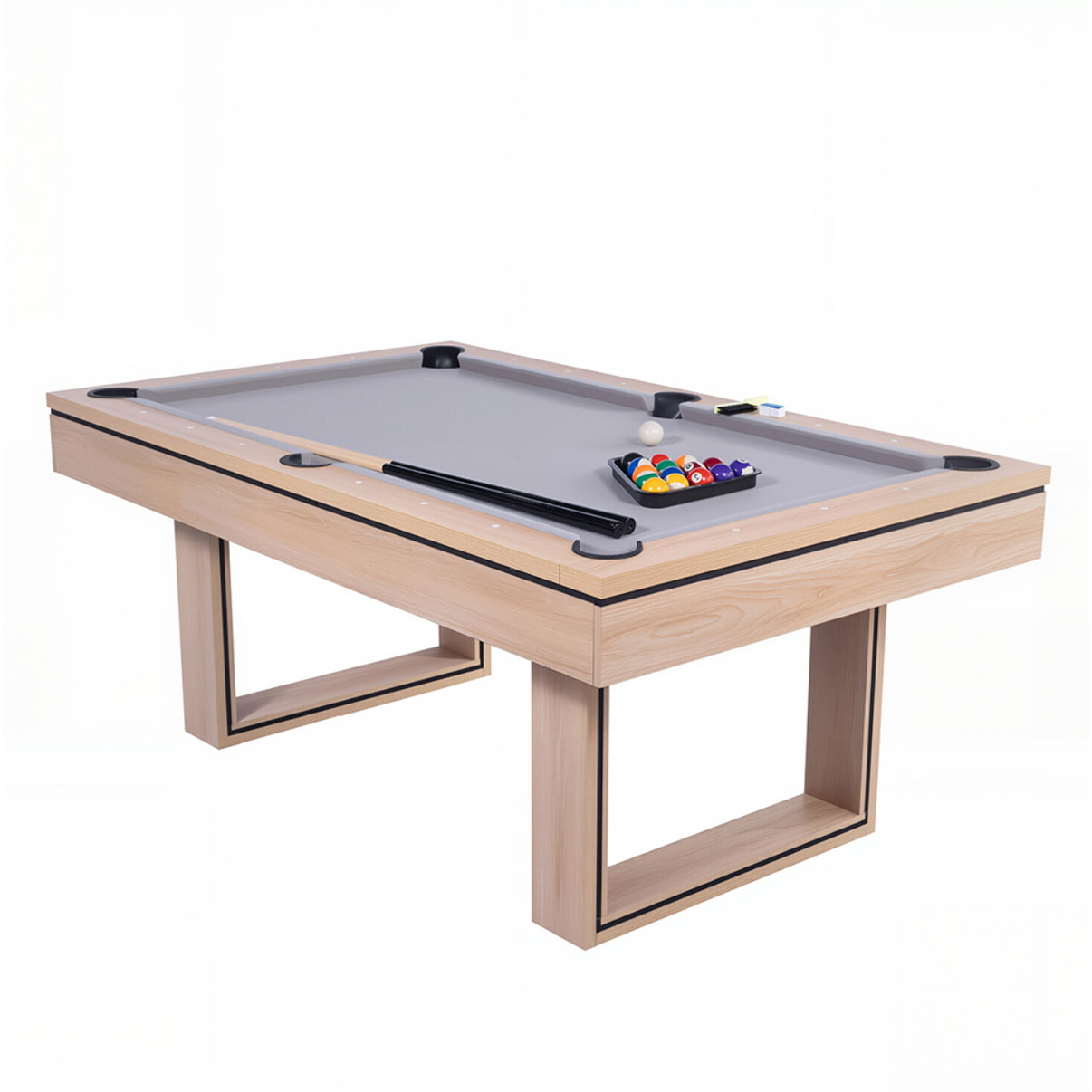Table multi-jeux 3 en 1 billard et ping-pong en bois ARIES