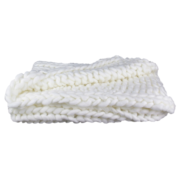 Plaid - HOME DECO FACTORY - Grosse Maille - Chunky - Beige