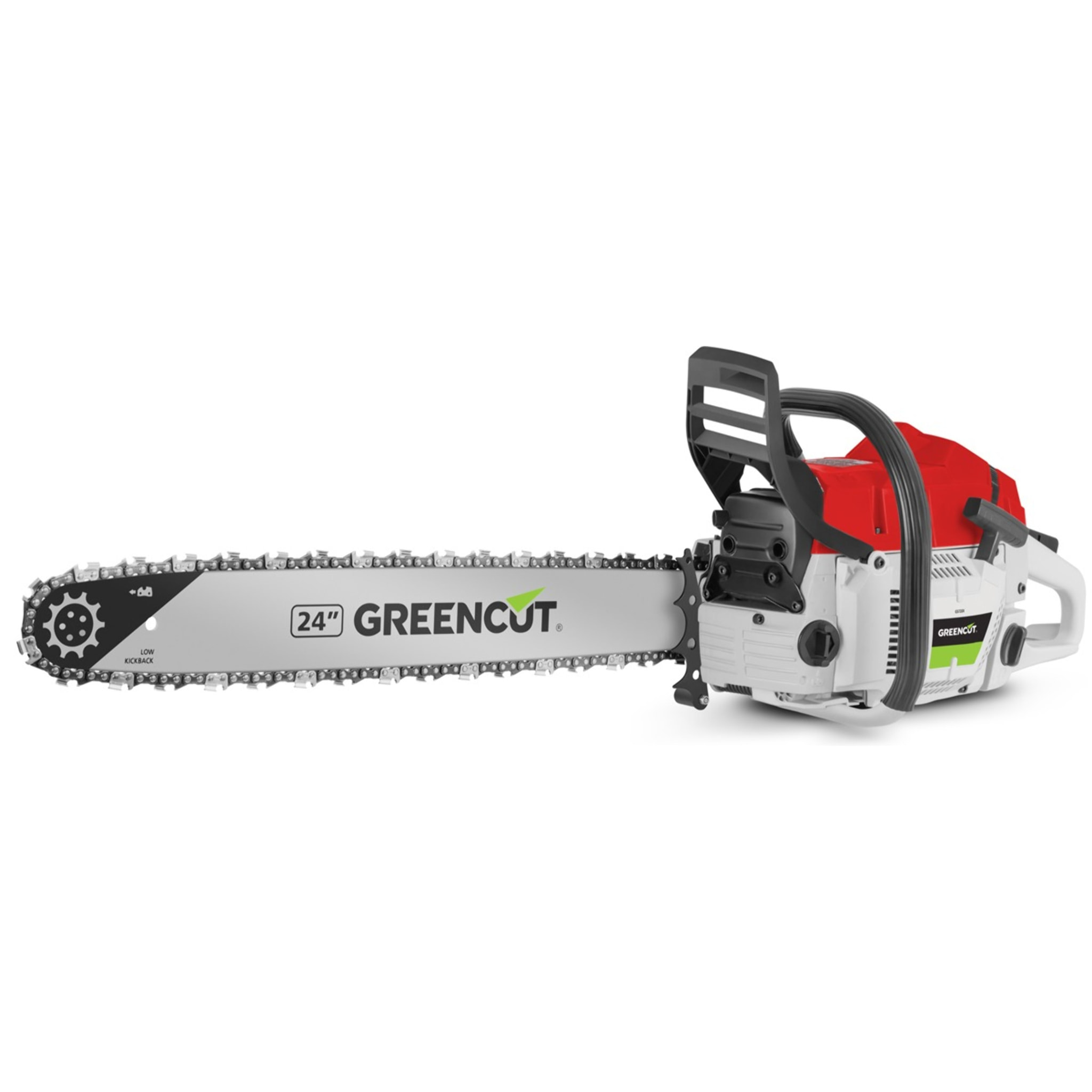 Motosierra de gasolina 2 tiempos 65cc, espada 24" 84 dientes GREENCUT GS720X