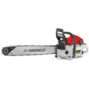 Motosierra de gasolina 2 tiempos 65cc, espada 24" 84 dientes GREENCUT GS720X