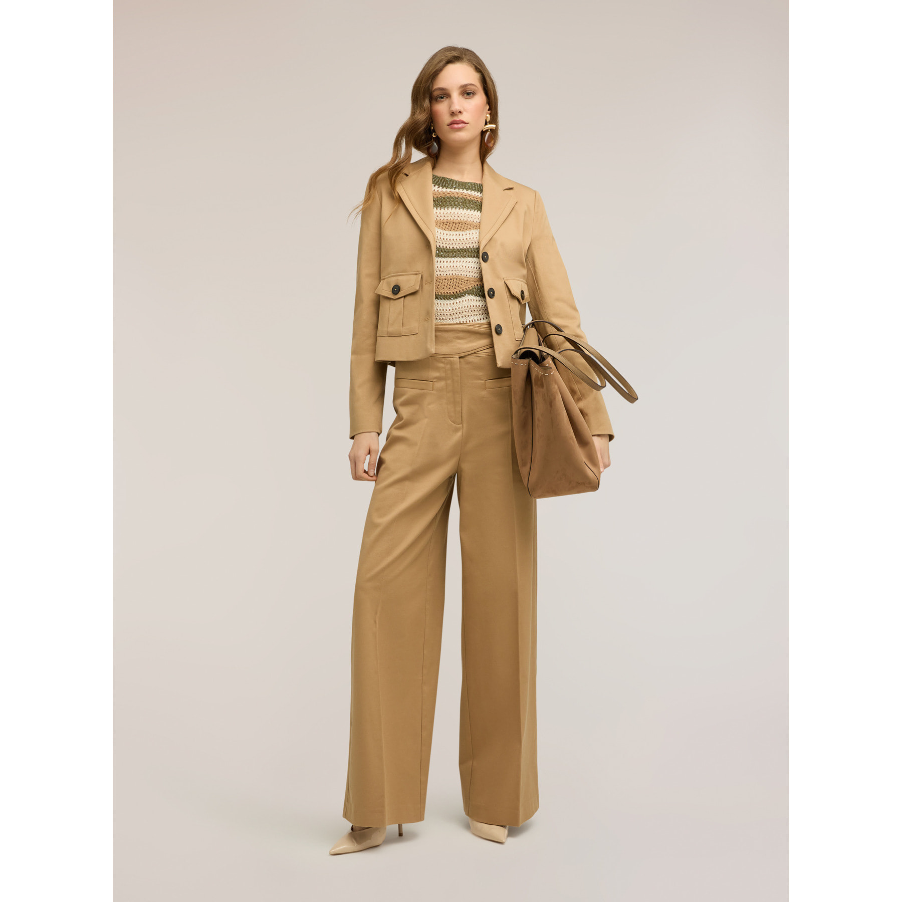 Motivi - Chaqueta de algodón con bolsillos - Beige