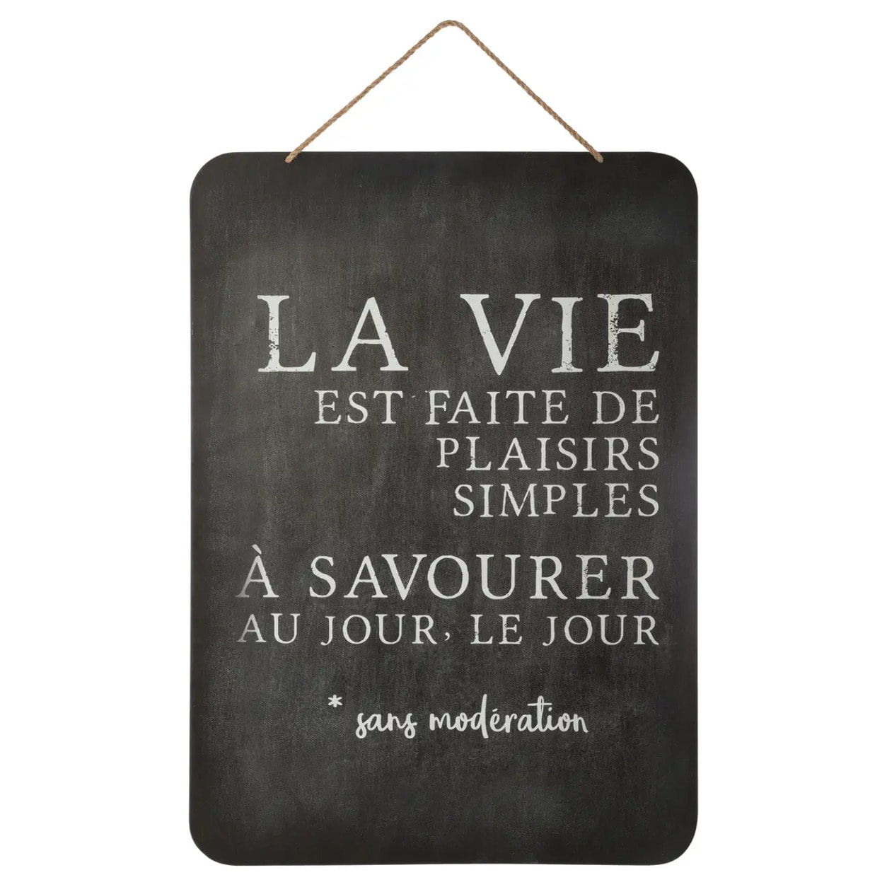 Déco murale "Ardoise" métal 44x61cm