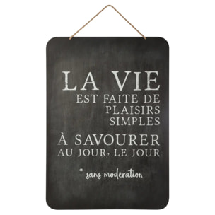 Déco murale "Ardoise" métal 44x61cm