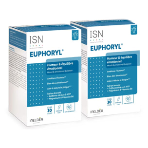 ISN - Euphoryl - Complément alimentaire - Safran et Magnésium Marin - Bon équilibre émotionnel - Vitalité - 90 gélules végétales - Cure 60 jours - Lot de 2