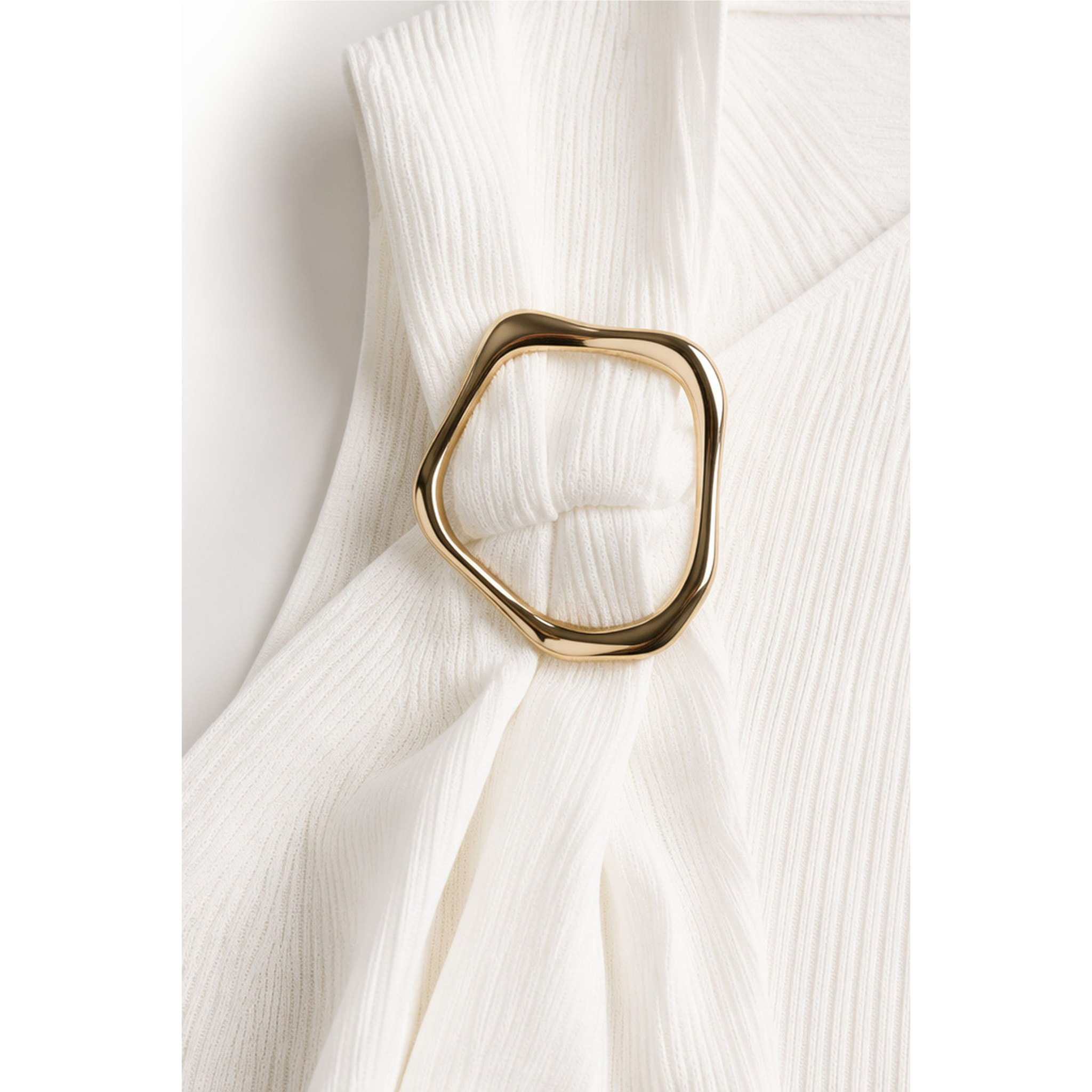 Kocca - Maglia smanicata asimmetrica a costine con anello Donna