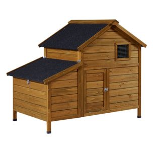 Poulailler avec pondoir en bois "Cocotte" - Marron