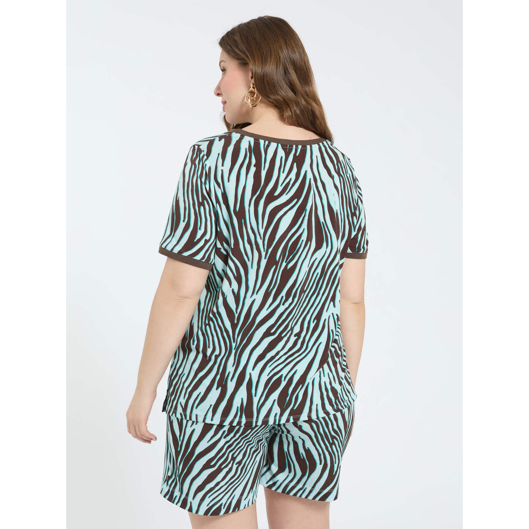 Fiorella Rubino - T-shirt stampa zebrata - Marrone