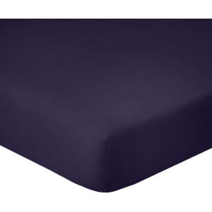 Lot de 2 Draps Housse - Bonnet 35cm 100% Coton 57fils Bleu Imperial