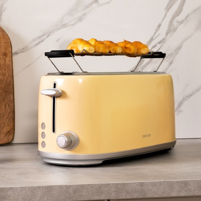 Cecotec Tostadora 4 Rebanadas Toast&Taste 1600 Retro Double Beige. 1630 W 2 Ranu