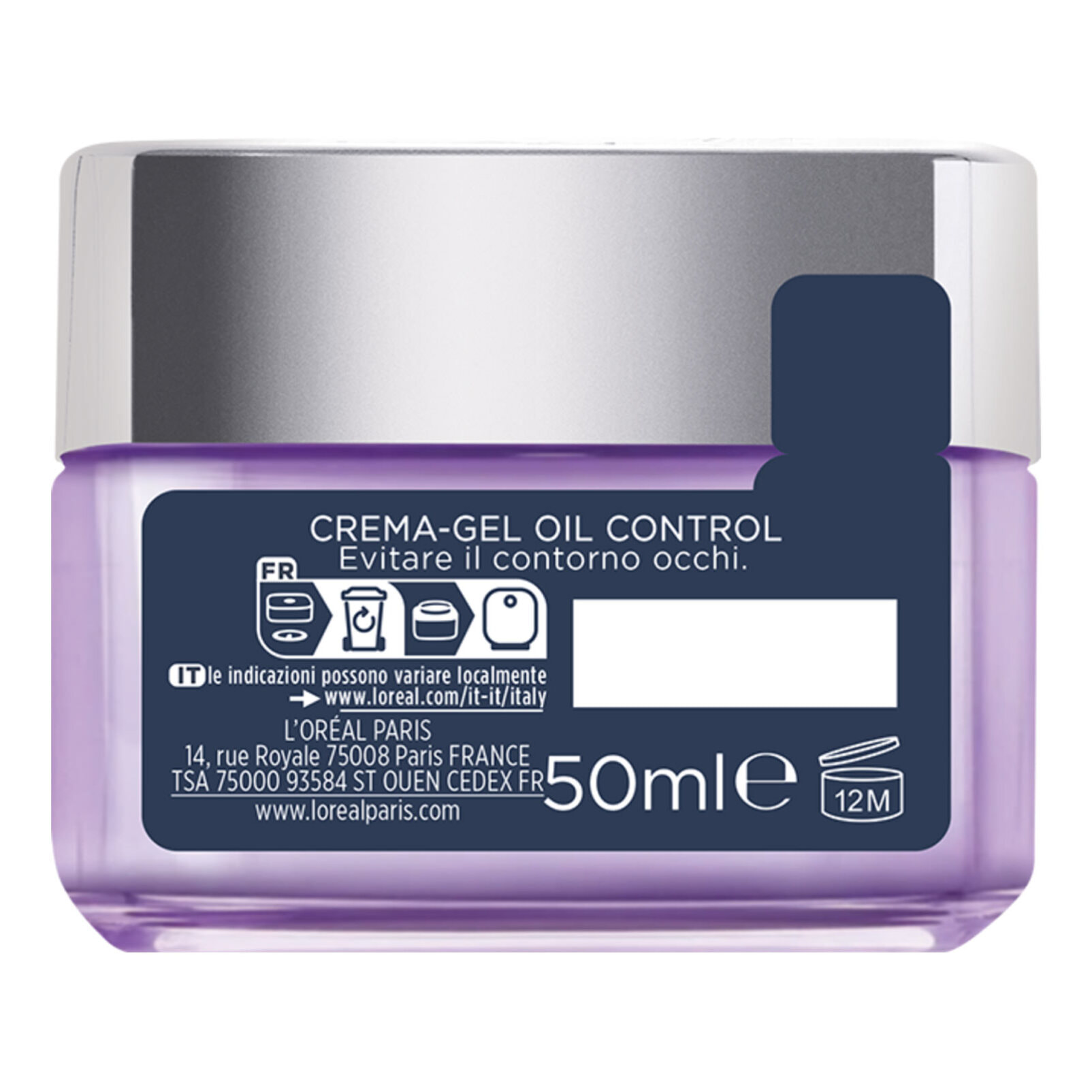 Crema Gel Opacizzante Revitalift Filler 8H Oil Control con Acido Ialuronico Riduce i Pori 50ml