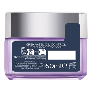 Crema Gel Opacizzante Revitalift Filler 8H Oil Control con Acido Ialuronico Riduce i Pori 50ml