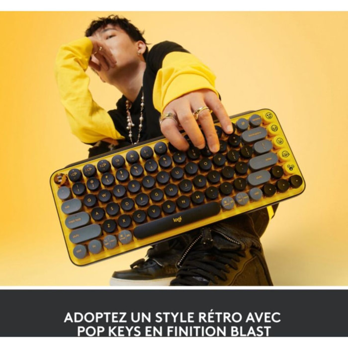 Clavier sans fil LOGITECH POP Keys Multidispositif-Blast jaune