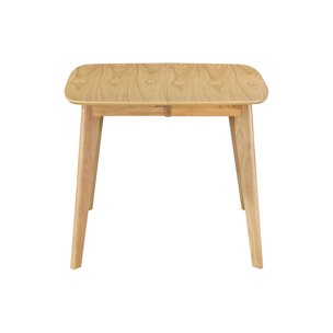 Table à manger extensible scandinave carrée placage chêne L90-130 cm LEENA