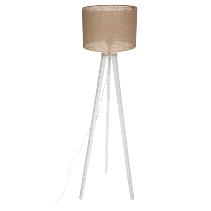 Lampadaire trépied "Elva" bois H143cm