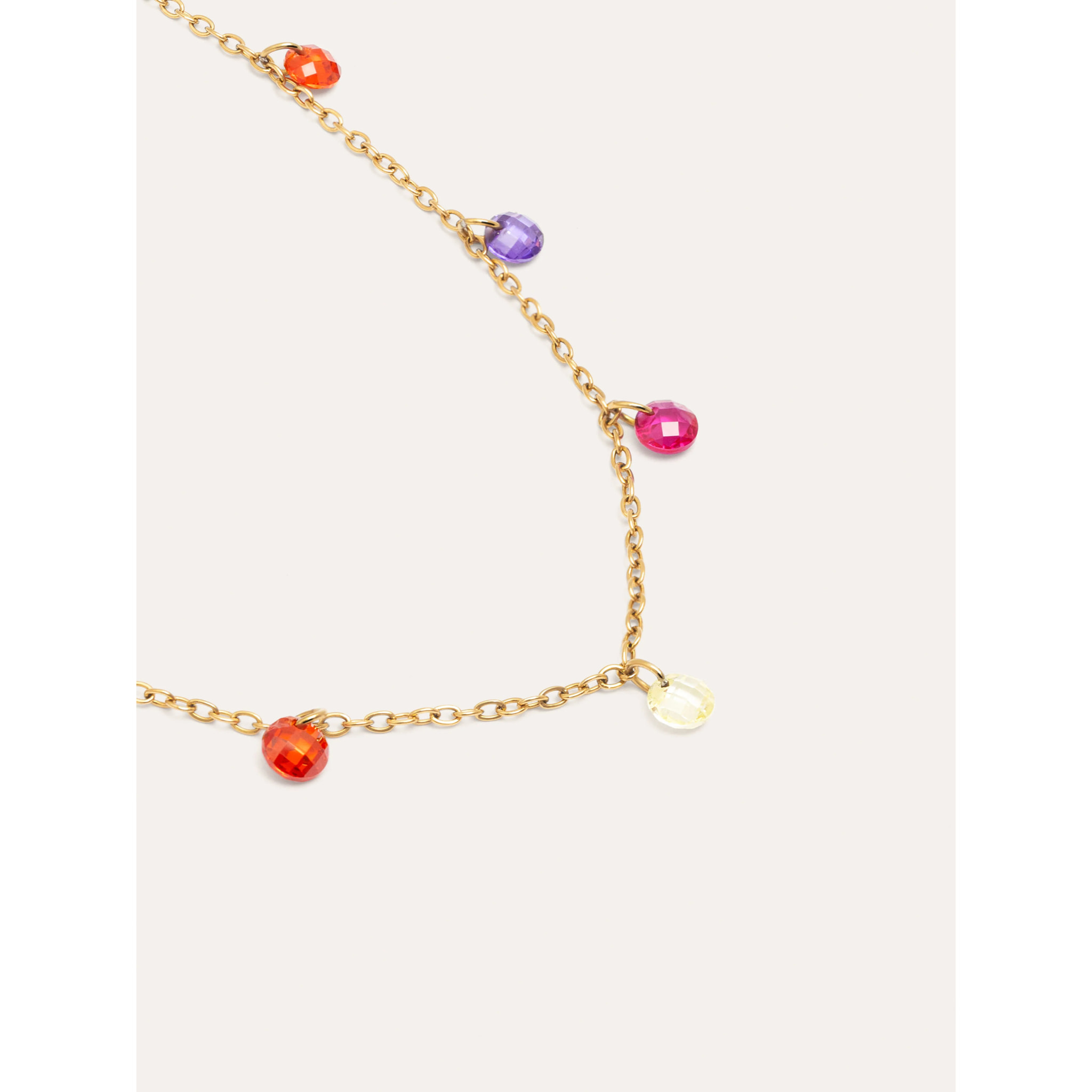 Collar Color Bits Acero Baño Oro