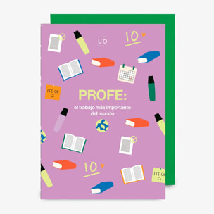Postal "Profe, el trabajo más importante del mundo"