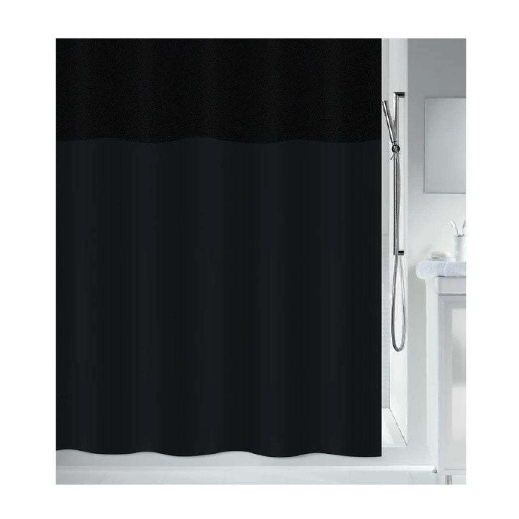 Rideau de douche Polyester URBANKO Noir Spirella