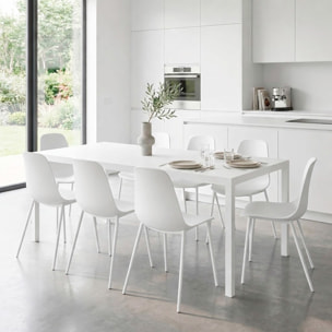 Set 4 Sedie Moderne Con Schienale Ergonomico In Polipropilene E Gambe In Metallo Cucina Sala Da Pranzo Soggiorno 87 x 53 x 49 Cm  Bianco