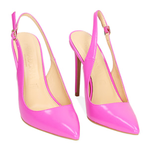 Décolleté slingback fucsia, tacco 11 cm