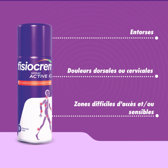 Fisiocrem Spray Active - Dispositif Médical Effet Froid - Soulagement Douleurs Musculaires & Articulaires - Arnica, Calendula, Millepertuis - 150 ml