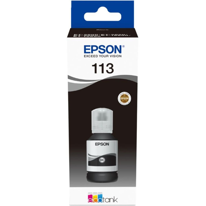 Encre EPSON Bouteille d'Encre Ecotank 113 Noire Grande Contenance (127ml) - C13T06B140