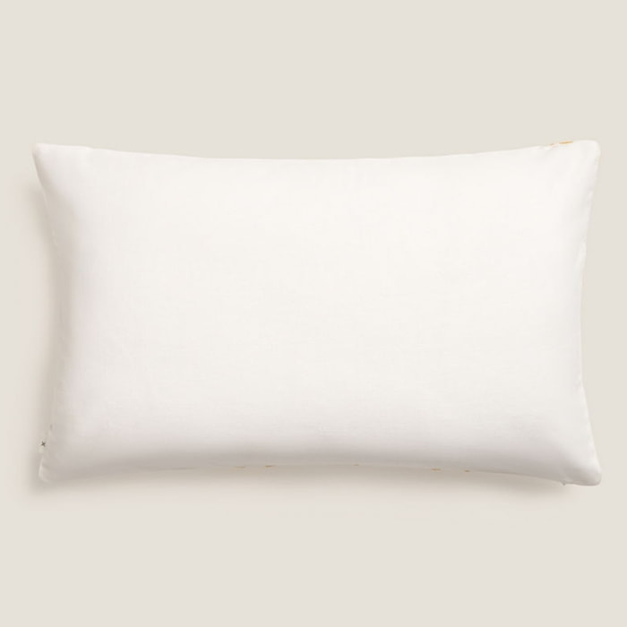 Funda de cojín algodón flores bordadas Cresat color amarillo Algodón