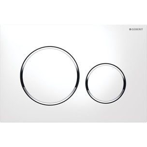 Pack Bati-support Geberit UP320 + WC sans bride Livea Bello + Abattant softclose + Plaque blanc chrome (GebBello-C)