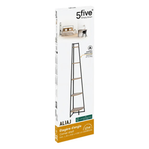 Étagère d angle "Aliaj" 5 niveaux 180cm effet bois