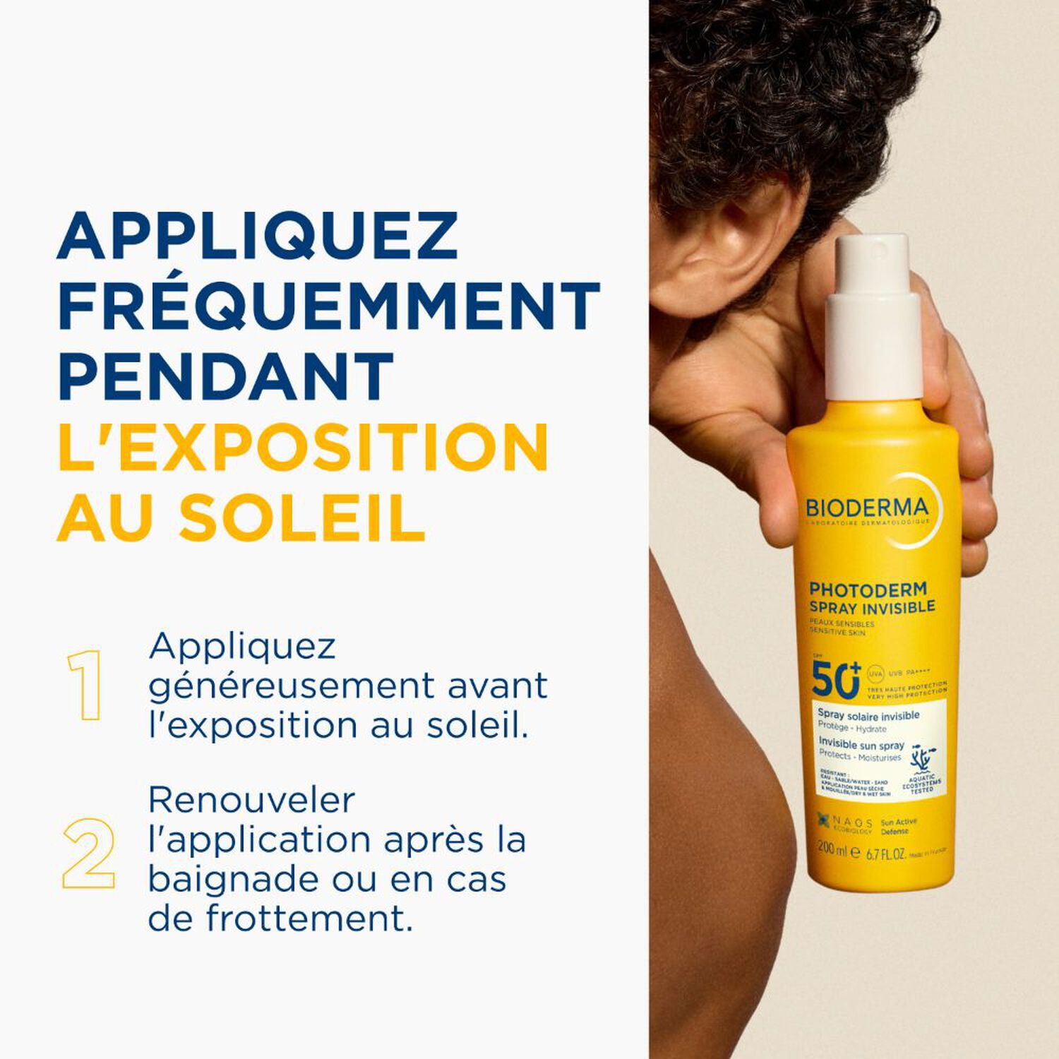 Photoderm SPF50+  - Spray solaire Hydrant Invisible Peaux Sensibles 200 ml