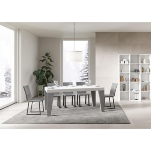 Table Naxy Mix Extensible dessus Frêne Blanc structure Ciment 90x160 Allongée 420