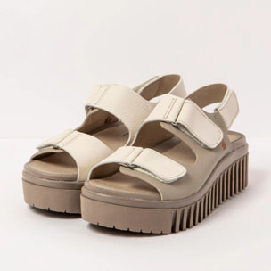 Sandalia de cuña 1577 NAPPA CREAM-SESAME/BRIGHTON color Cream-sesame