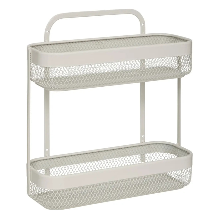 Étagère "Mayaj" 2 niveaux en métal beige