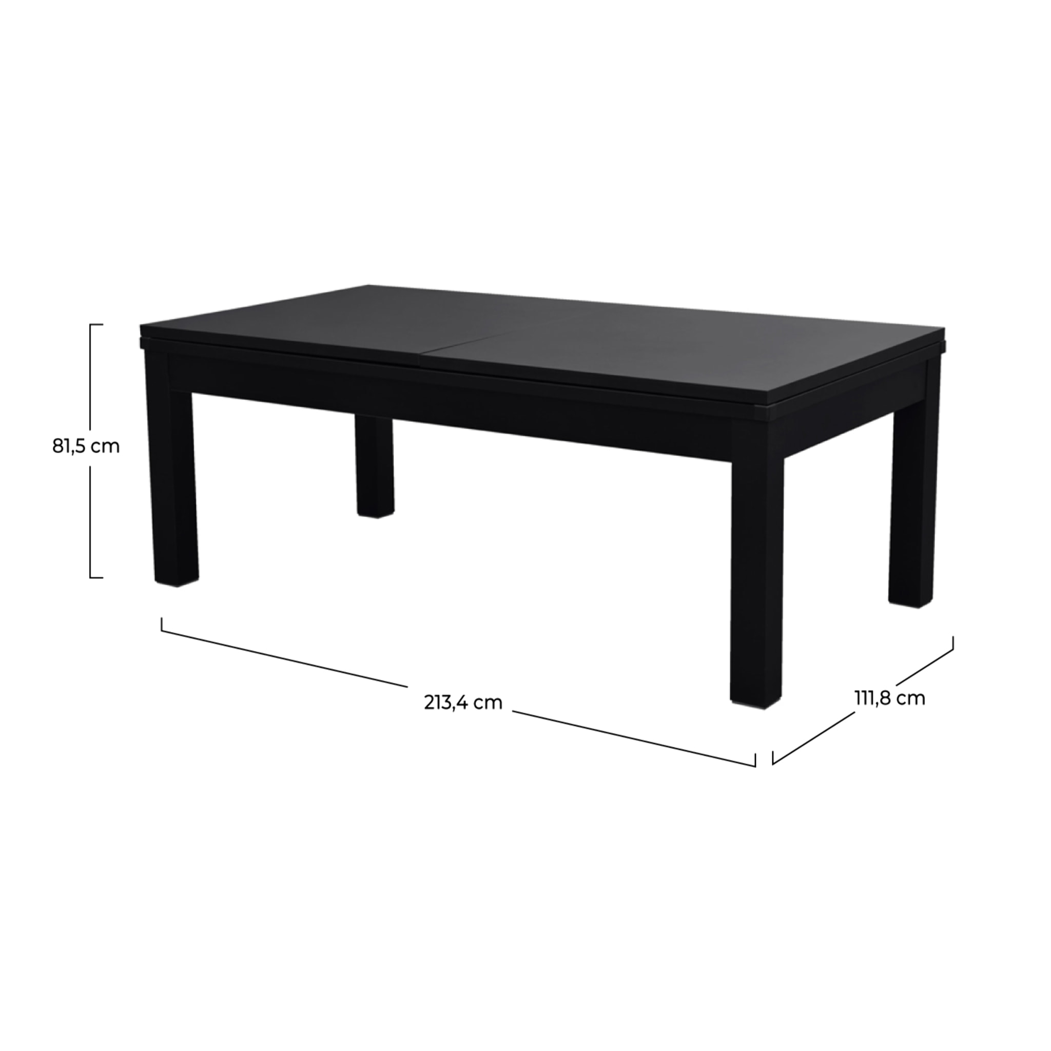Table de billard convertible noire tapis gris - Eddie