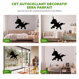 Sticker ardoise tableau noir - stickers muraux adhésif effaçable - LICORNE