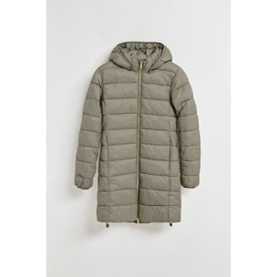 Giubbotto ultralight Cecilia grigio talpa con cappuccio rimovibile e ricamo PC