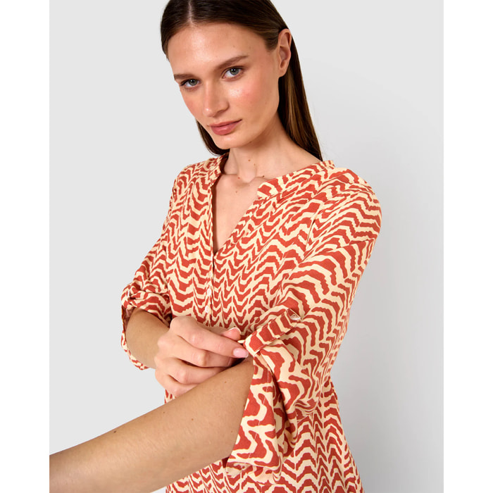 Vestido viscosa oveta teja