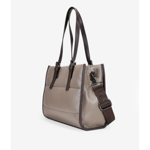 Bolso de hombro taupe acolchado