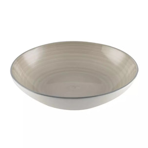 Lot de 6 ASSIETTE CREUSE UNIE TAUPE - COACHELLA