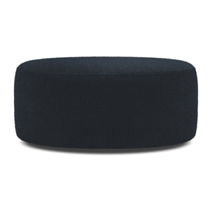 Pouf pivotant "Adam" bouclé bleu foncé