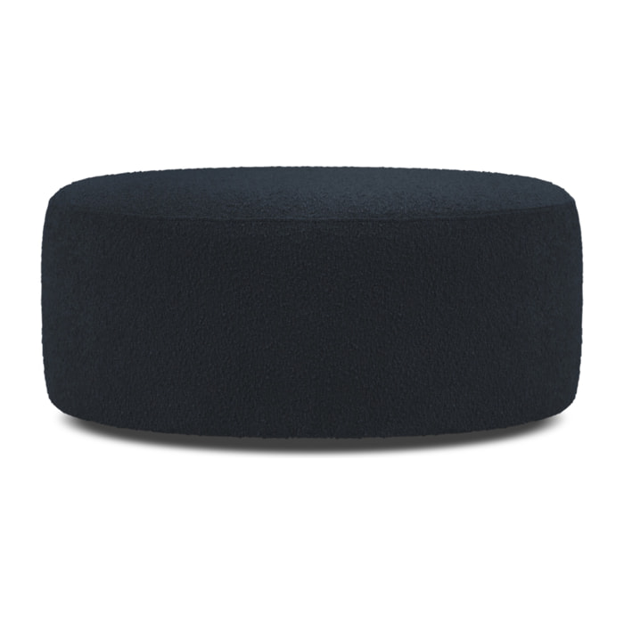 Pouf pivotant "Adam" bouclé bleu foncé