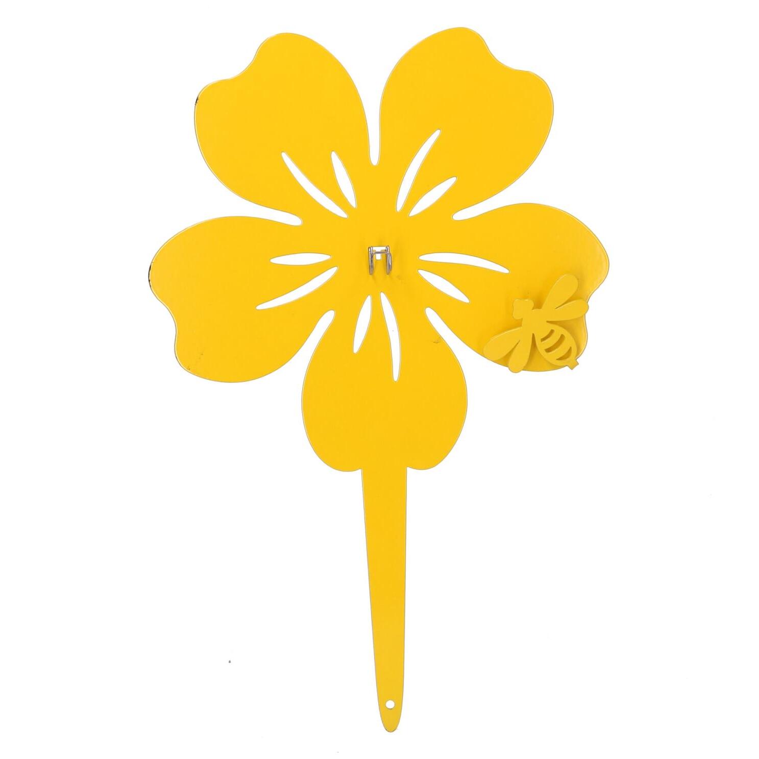 Portazampirone in metallo fiore giallo cm23x2x36