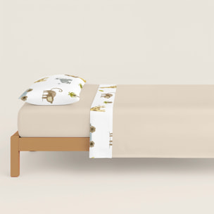 Cool Kids - Funda Nórdica Estampada - Infantil - Cierre Solapa - 100% Algodón - Incluye 1 Funda de Almohada - Serengeti
