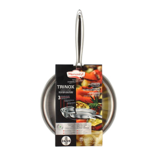 Lot de 2 poêles en acier inoxydable - tous feux  TRINOX