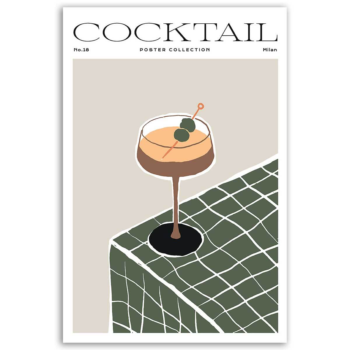 Tableau cocktail Poster Collection Toile imprimée